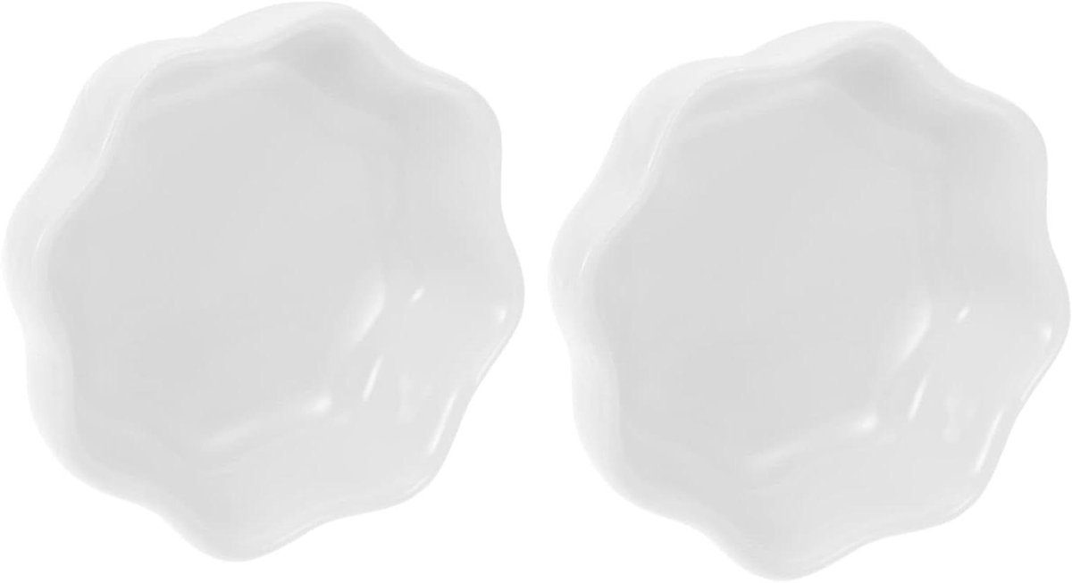 Voerbak Keramiek - Dierenbakje - Voeren Kleine Dieren - Glad Oppervlak - 7x7x2.4cm - Wit