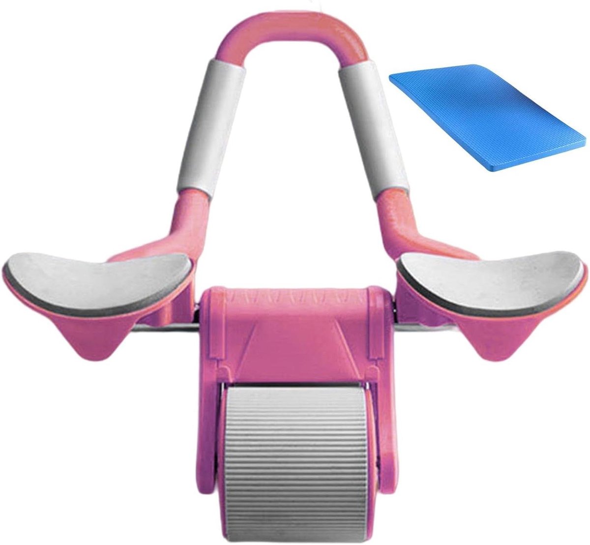 Buikspierwiel - Ab Roller - Kracht Training - Met Timer Elleboogsteun - 38x22x16 cm - Roze