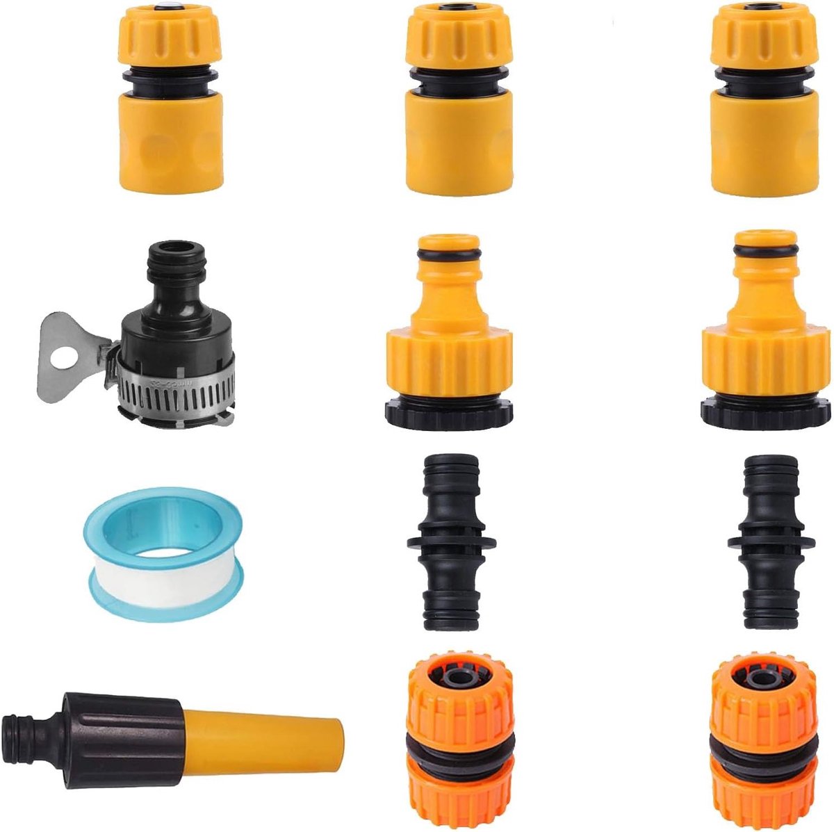 Snelle Slangkoppeling Set voor Tuinslangen, Universele Kraankoppeling, Waterstop en Reparatieonderdelen, Geschikt voor 1/2'' Slangen