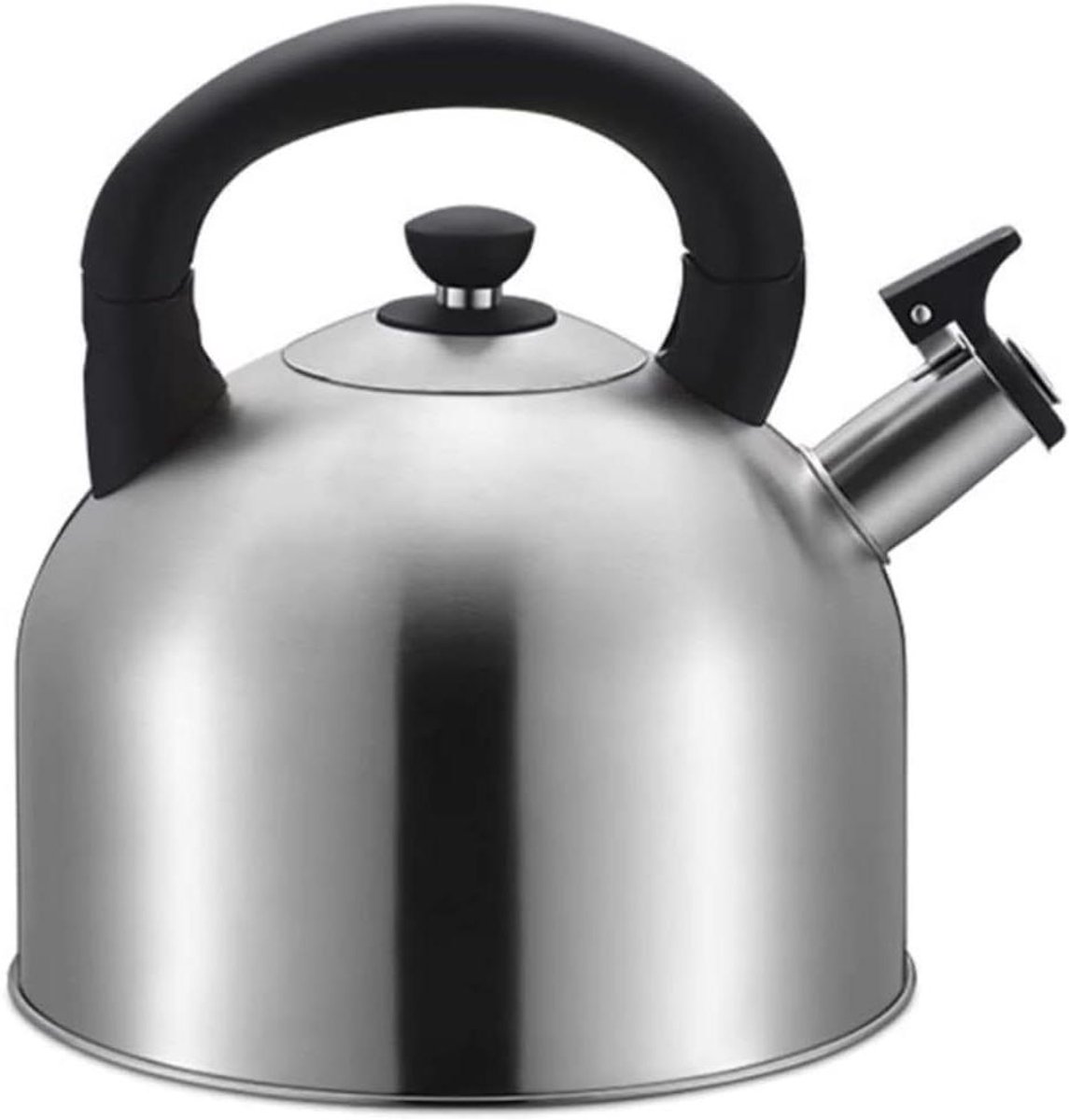 Waterkoker Roestvrij Staal - Theeketel Fornuis - Thee Zetten - Luid Fluitje - 4 Liter - Zilver