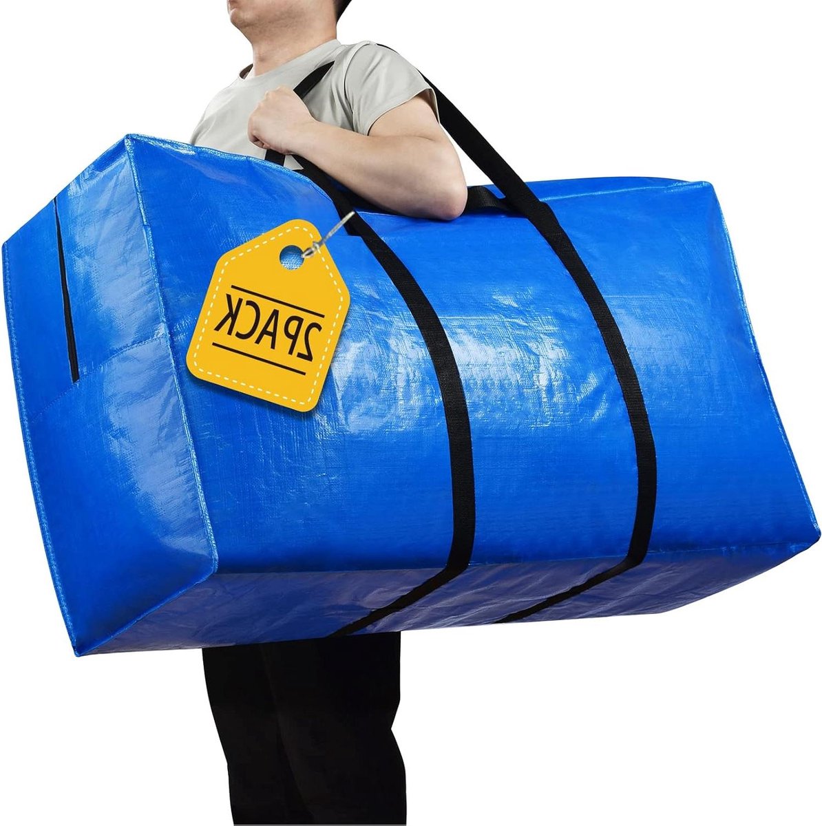 Opbergzakken - Verhuiszakken Jumbo - Ruimte Besparen - Versterkte Handgrepen - XXL 2 Stuks - Blauw
