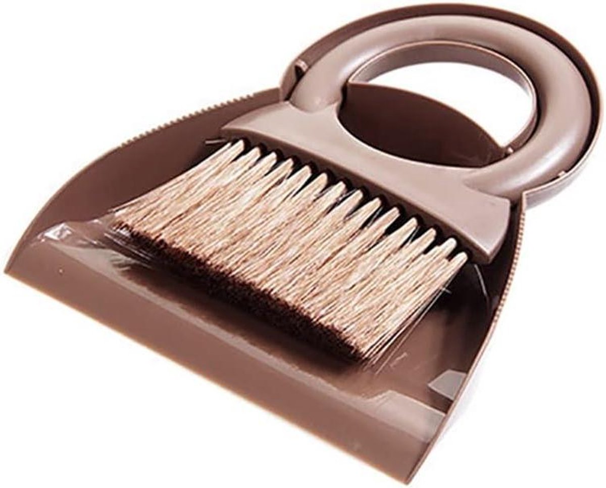 Mini Bezem Stoffer - Reinigingsset Klein - Desktop Schoonmaken - Ruimtebesparend Ontwerp - Compact Formaat - Kleur D