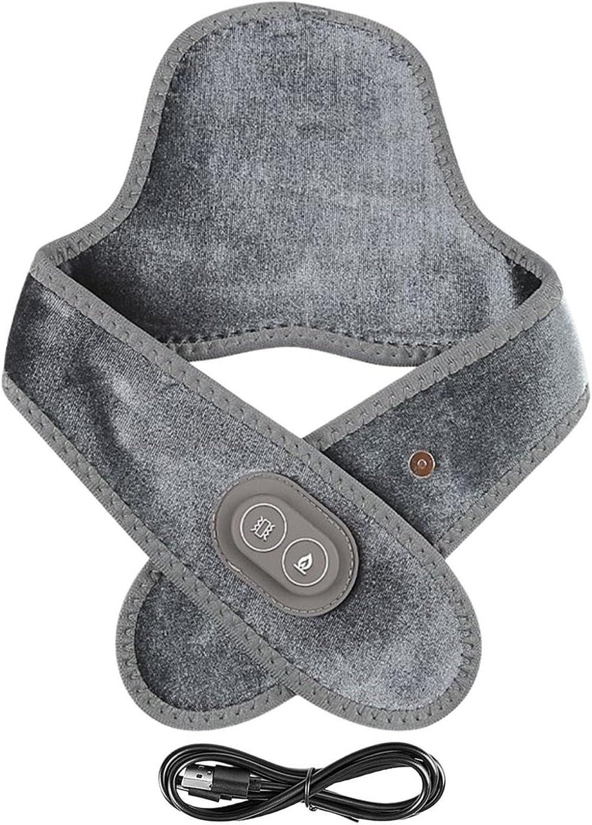 Verwarmingskussen Nek - Elektrische Warmer - Spierontspanning - Draadloos Comfort - 66 cm - Grijs
