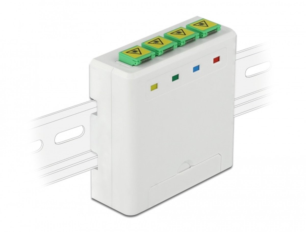 Optische vezelverbindingsvak voor DIN Rail 4 x SC Simplex of LC Duplex