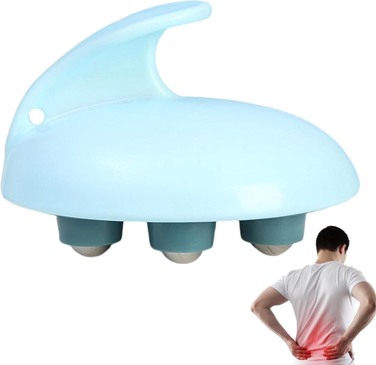 Massage Roller - Spierroller - Spierontspanning - Zeven Rollende Kralen - 11.5 x 10 x 9 cm - Wit