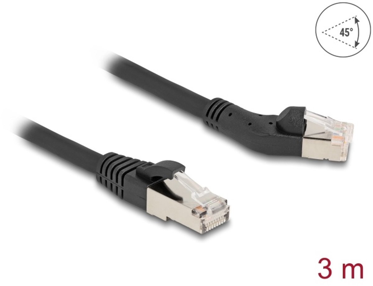 DeLOCK 80624 netwerkkabel Zwart 3 m Cat6a S/FTP (S-STP)