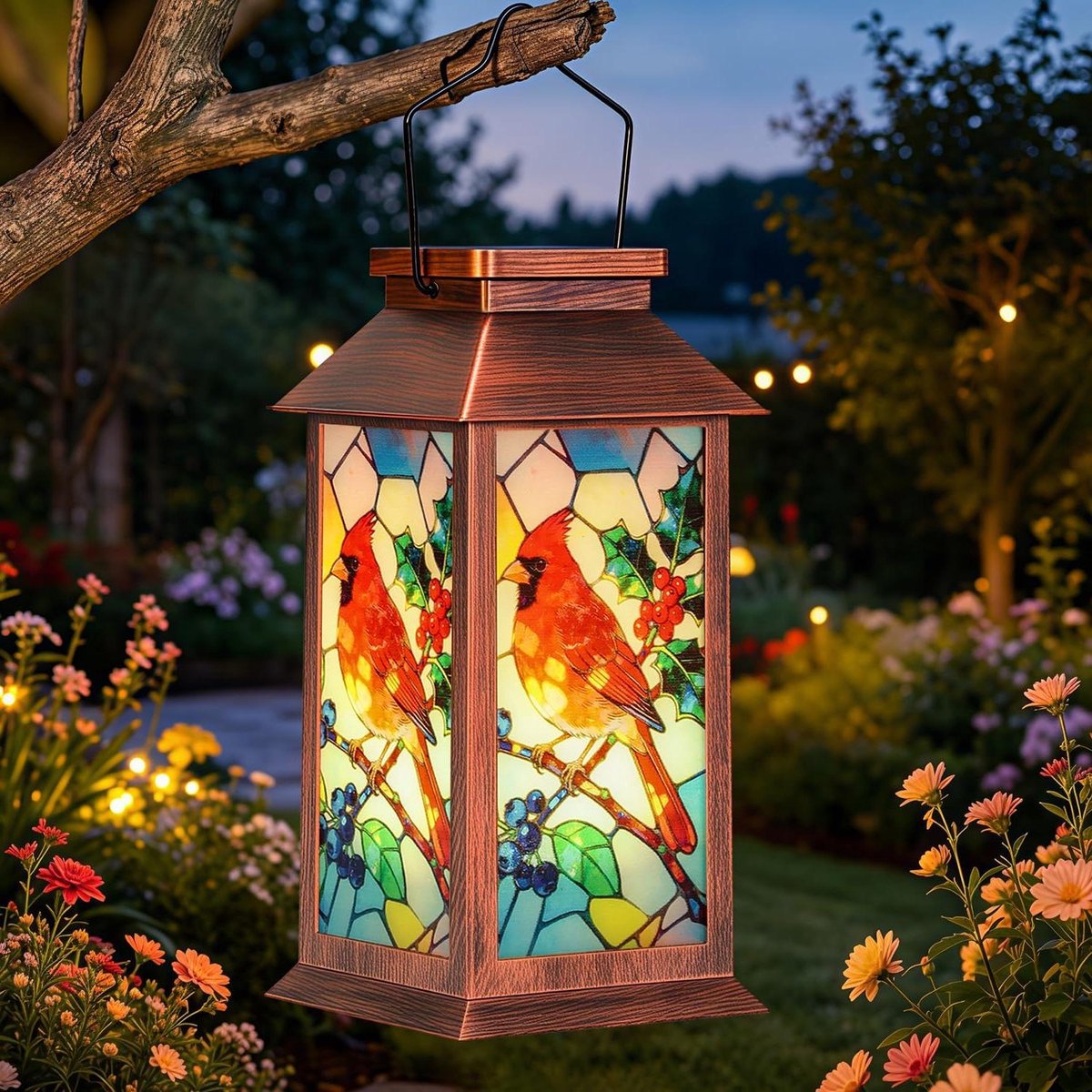 Zonne lantaarn - Buitenlamp decoratief - Tuin verlichten - IP44 waterdicht - 25 cm hoog - 