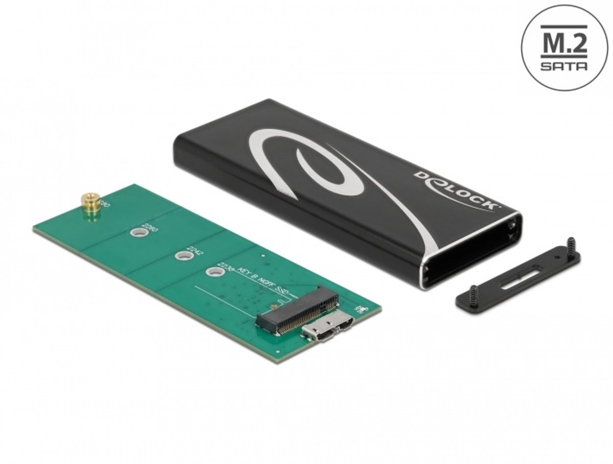 Externe behuizing Superspeed USB voor M.2 SATA SSD -sleutel B