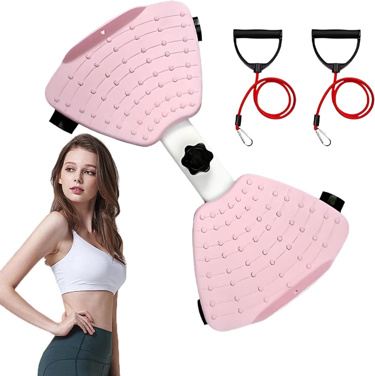 Taille Torsiemachine - Draaiplateau Oefeningen - Romp Versterken - Antislip en Stil - 52 cm - Roze
