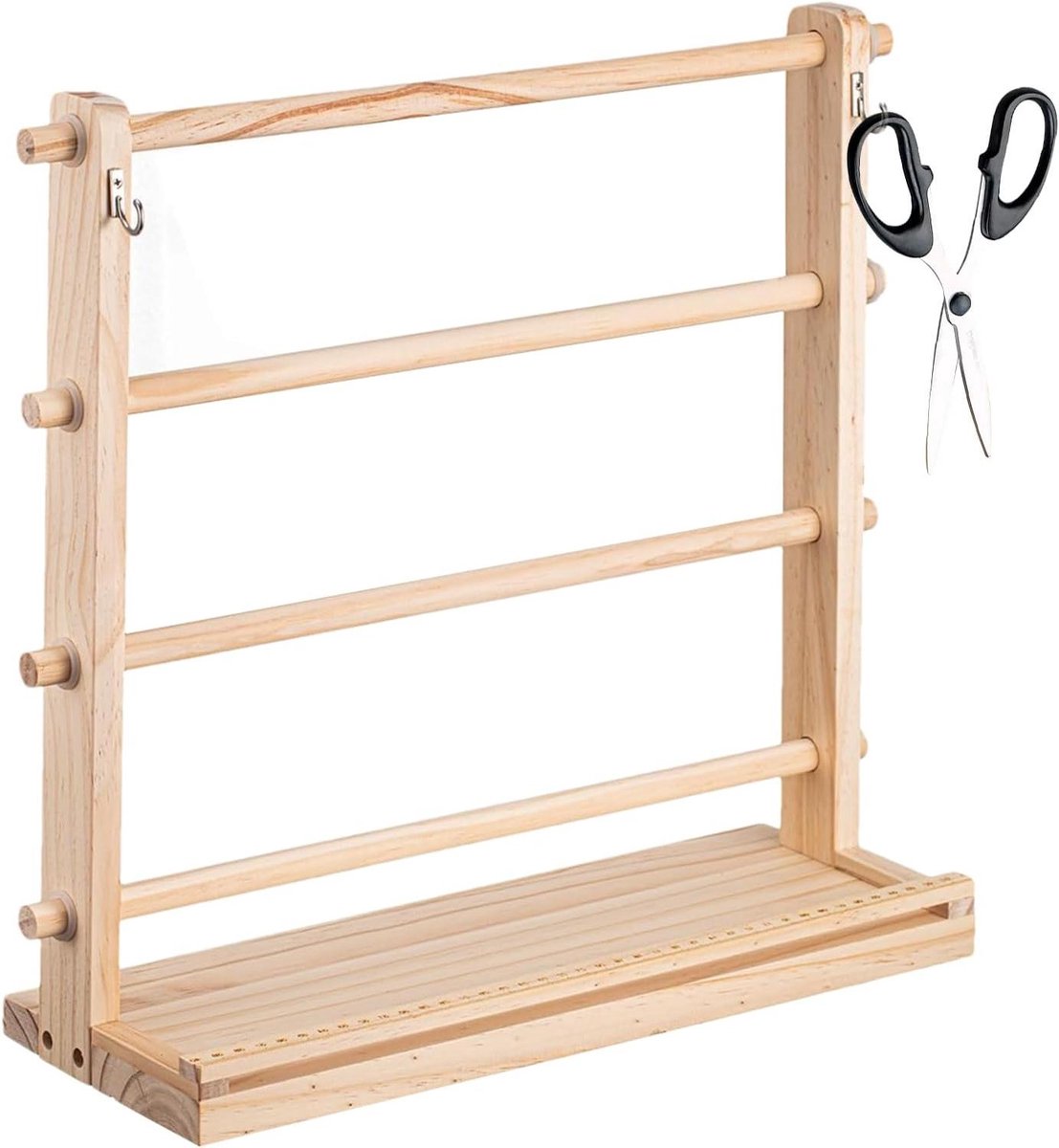 Linten Organizer - Spoelhouder - Hobby Ruimte - Vier Laags - 39.8 cm - Houtkleur