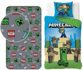 Minecraft slaapkamerset; dekbedovertrek en hoeslaken