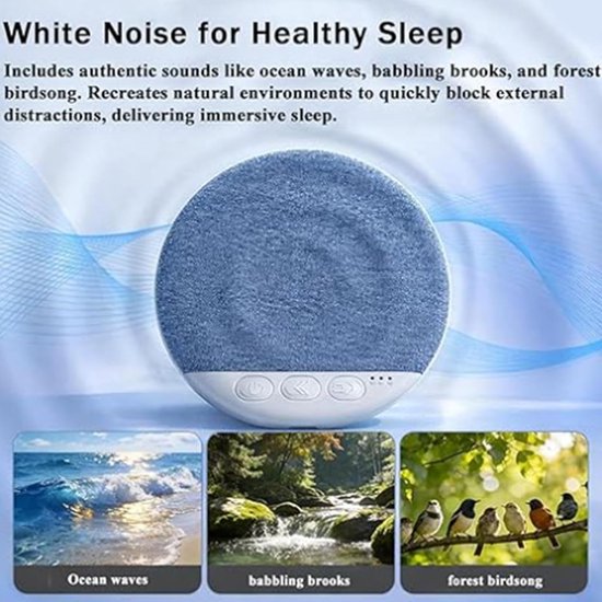 Onder kussen luidspreker - Slaap audio - Rustig slapen - Ingebouwde witte ruis - 9.6x1.1cm - Wit — afbeelding 3