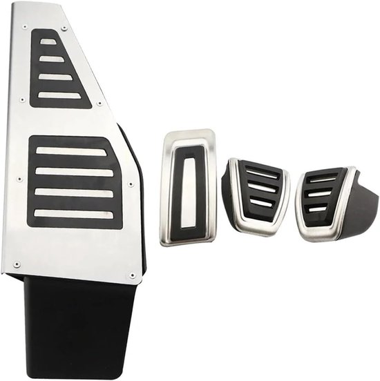 Auto Pedaalhoezen - Sport Pedaal Set - Interieur Upgrade - Anti-slip Ontwerp - 3 Delig - Zilver Zwart — afbeelding 2
