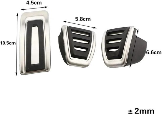 Pedaalhoezen Set - Auto Voetpedalen - Veilig Rijden - Antislip Oppervlak - AT With Rest - Zwart — afbeelding 3