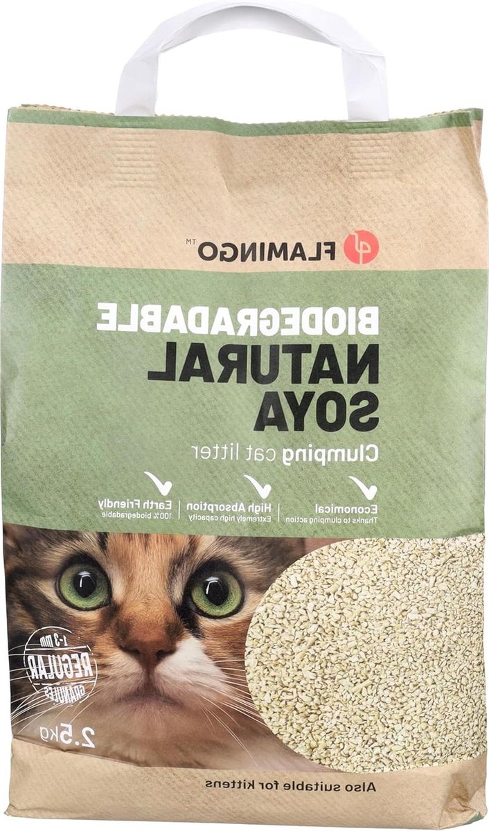 Kattenbakvulling Soja - Fijn granulaat - Zindelijkheid Katten - 100% Natuurlijk - 25 kg - Natuurlijk