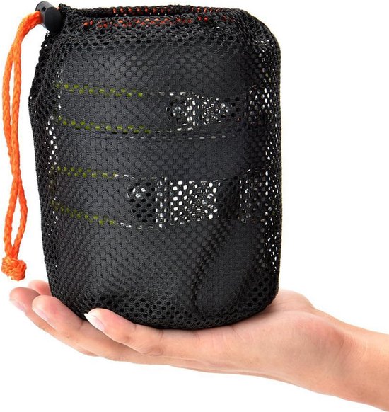 Kampeer Kookset - Buiten kookgerei - Outdoor koken - Antiaanbaklaag - 17 x 12 x 12 cm - Oranje — afbeelding 3
