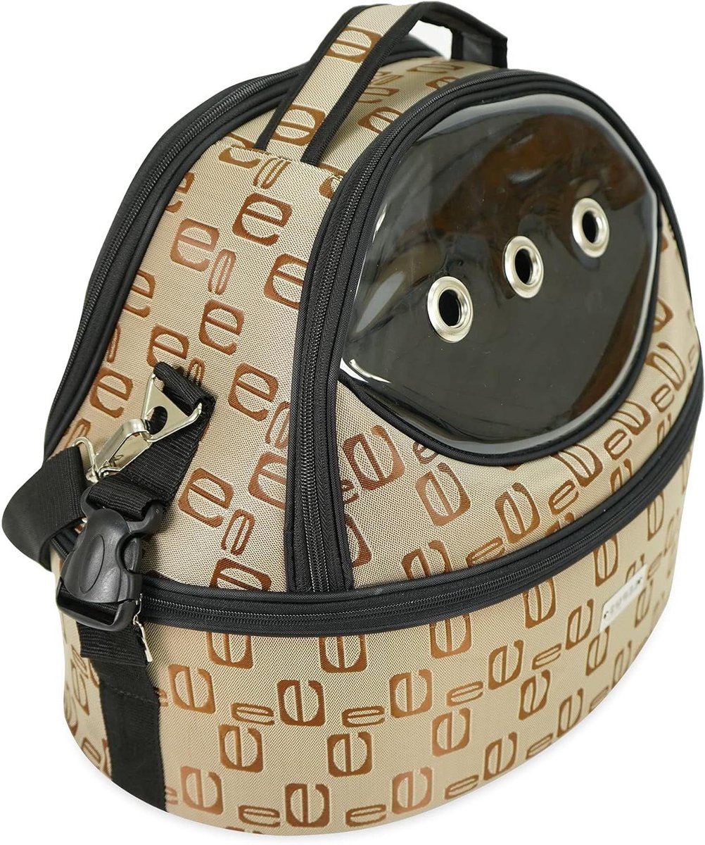 Dieren Reistas - Huisdier Draagtas - Veilig Reizen - Waterafstotend Materiaal - 40 x 44 x 30 cm - Beige Patroon