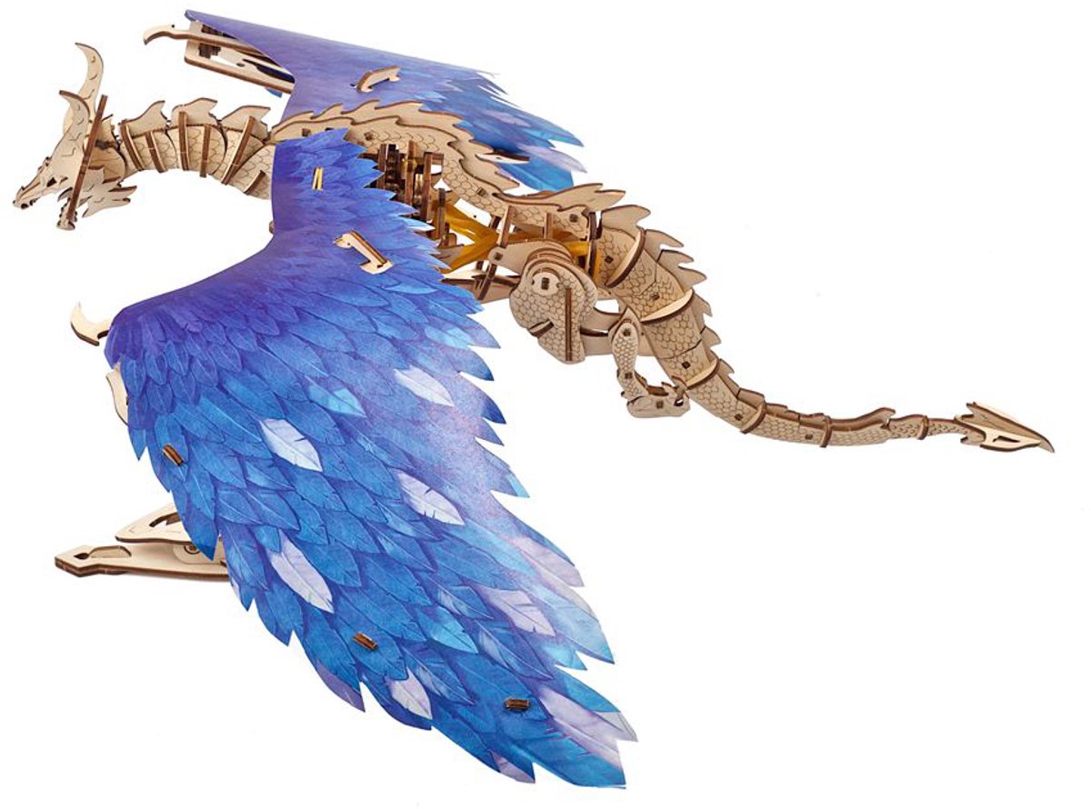 UGEARS 3D Modelbouw - Stormdraak - Mechanisch Bouwpakket Hout - Educatief Speelgoed — afbeelding 12