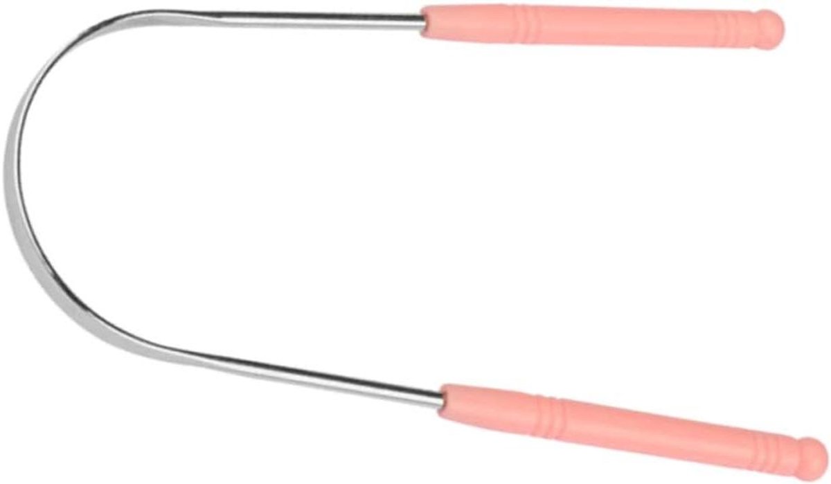 Tongschraper Volwassenen - Orale reiniger - Frisse adem - Gebogen ontwerp - 128 cm - Roze