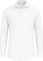 Vercate - Strijkvrij Kreukvrij Overhemd - Wit - Slim Fit - Bamboe Katoen - Lange Mouw - Heren - Maat 39/M