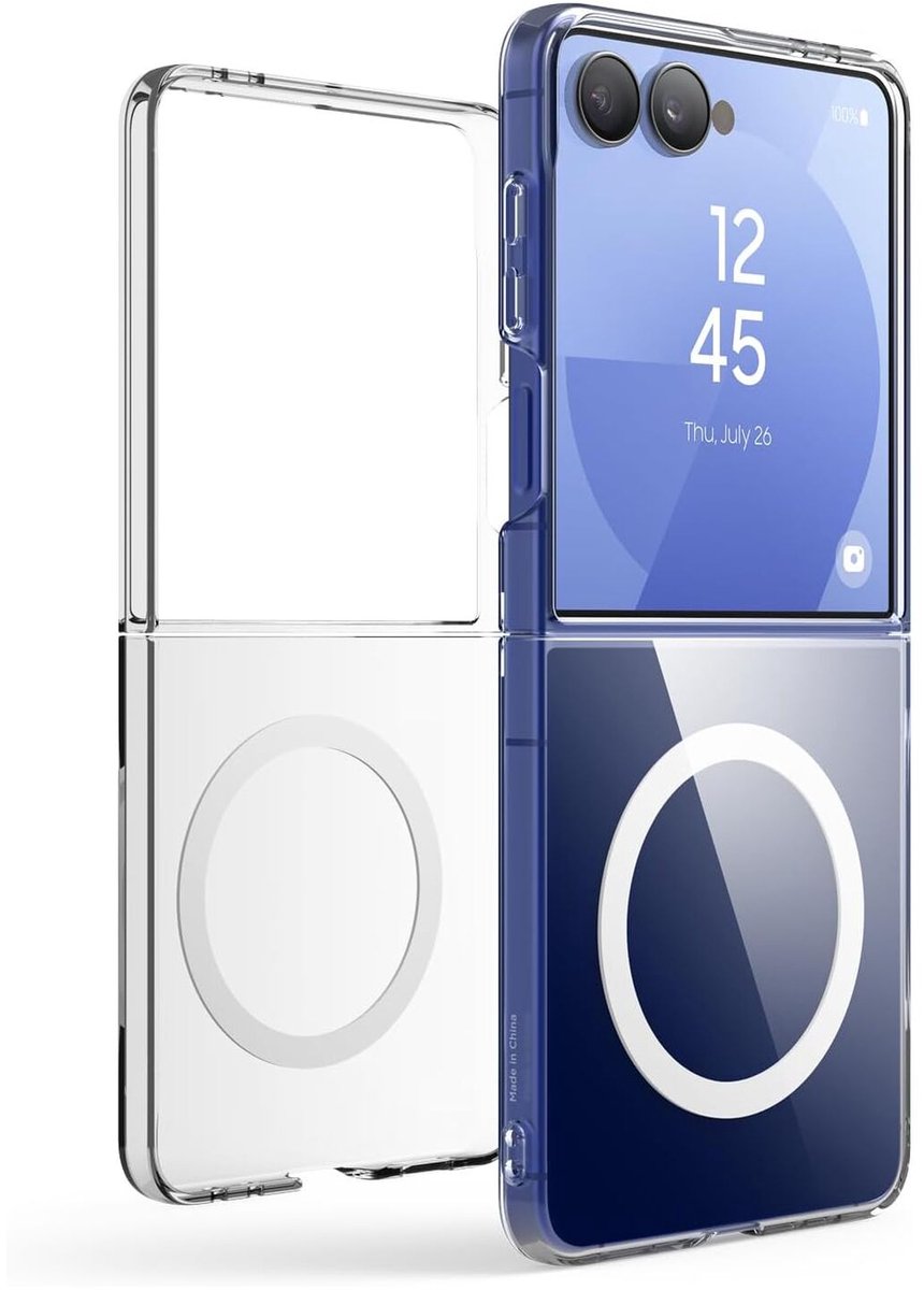 Hoesje Geschikt voor Samsung Galaxy Z Flip 7 - Compatibel met MagSafe / Qi2 - Hard Back Cover met Magneet - Transparant
