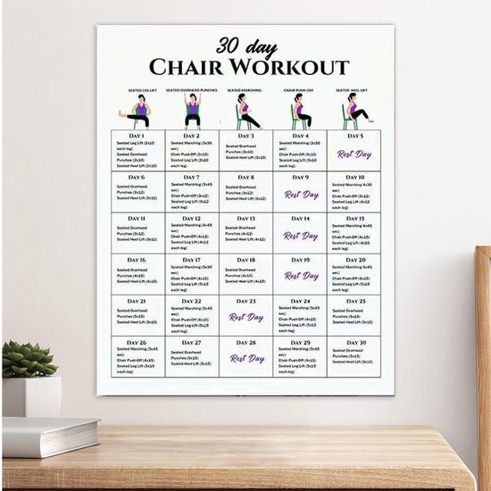 Stoelyoga Kaarten - Zit Yoga Posters - Thuis Fitness - Makkelijk te Volgen - 6 Stuks - Meerdere Kleuren — afbeelding 2