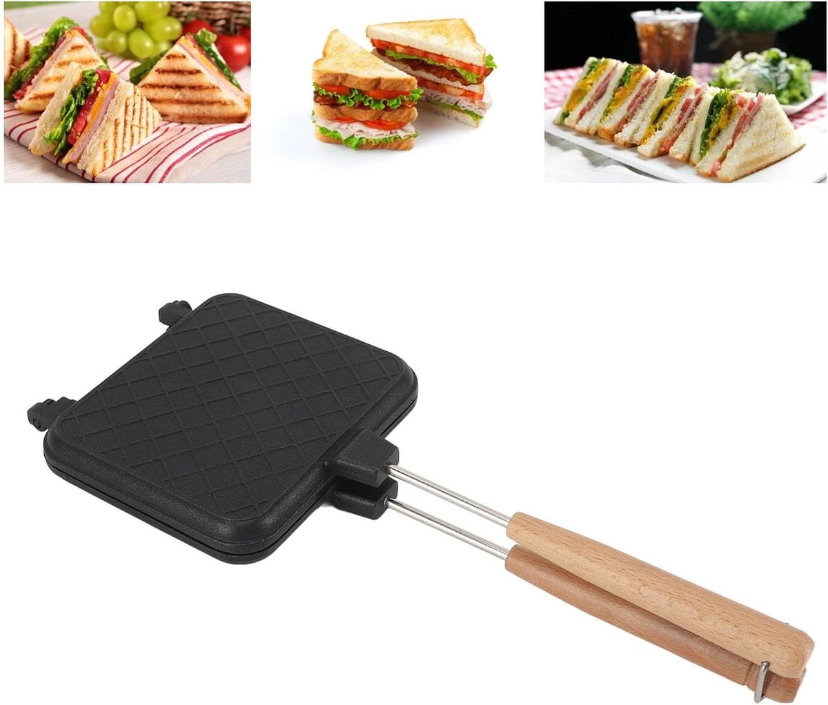 Dubbelzijdige Aluminium Koekenpan voor Tosti's en Meer - Geschikt voor Gas en Inductie