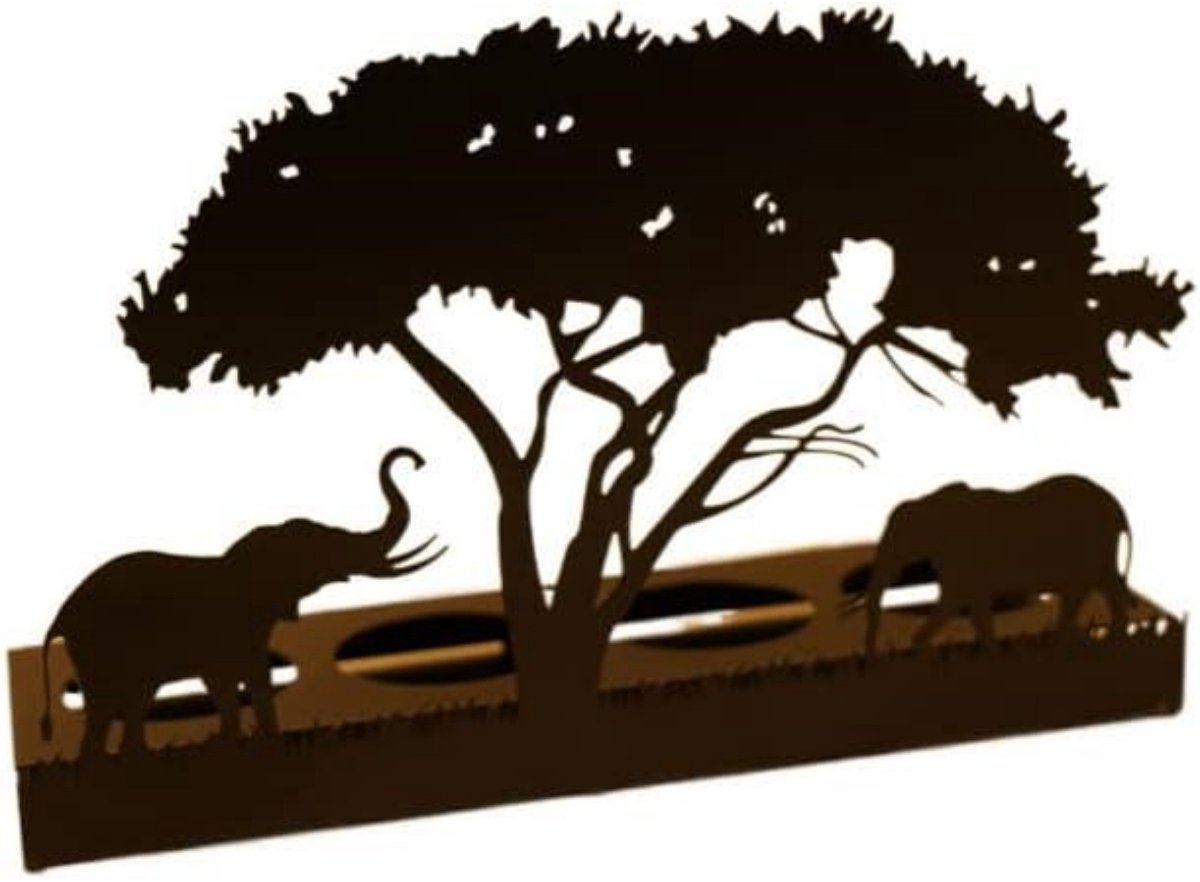 longziming -Teelichthouder - Kaarsenstandaard - Decoratieve Verlichting - Creatieve Licht En Schaduw Effecten - Vouwbaar Ontwerp - Ijzer - Dierenthema Design - Ruimtebesparende Opslag - 2 Stuks