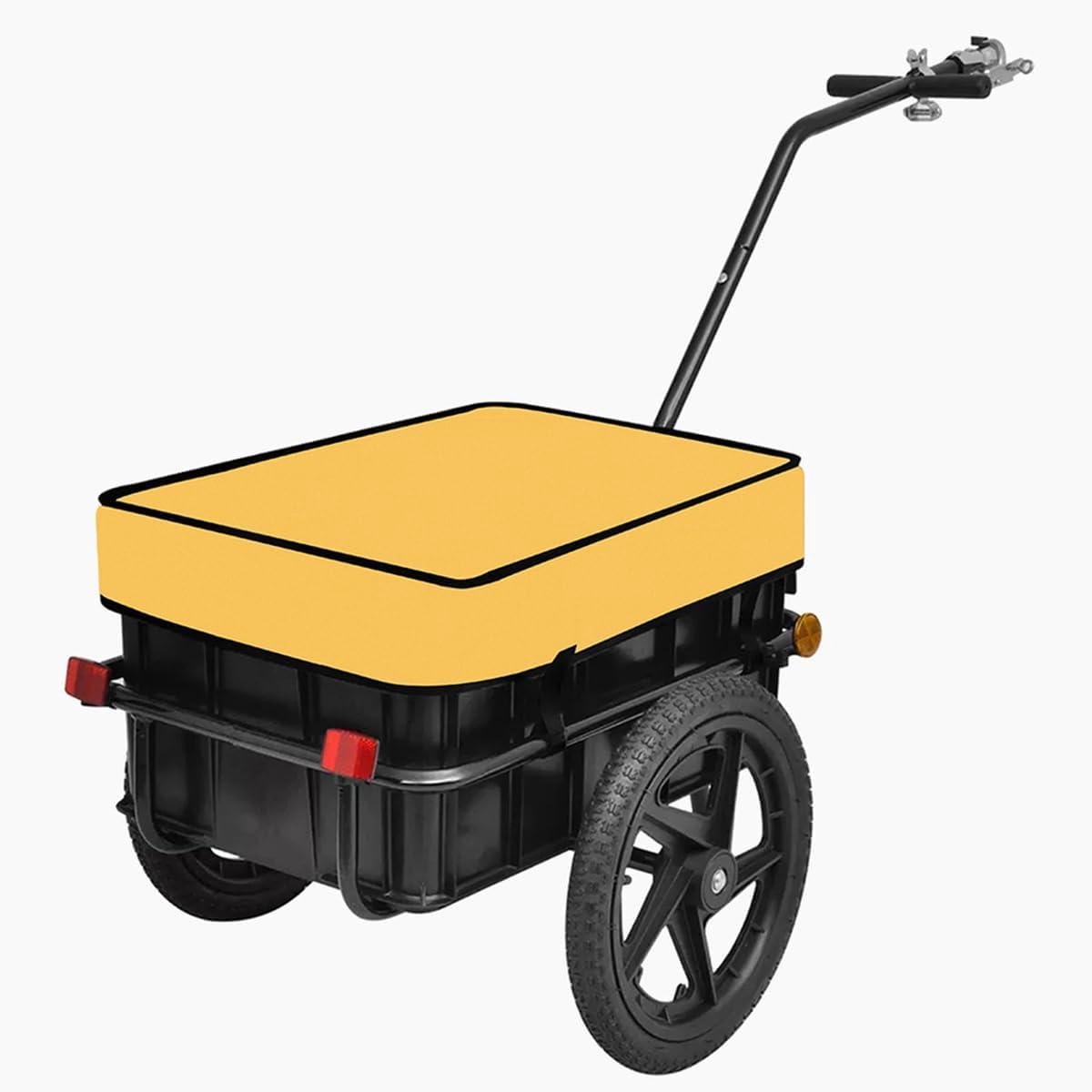 Fietskar Kinderen - Achterwagen Handkar - Outdoor Reizen - Opvouwbaar Stevig Ontwerp - 100 pond capaciteit - Geel