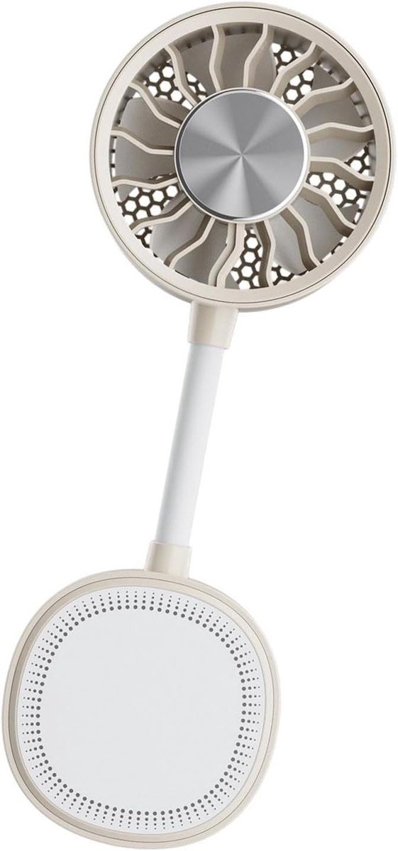 Mini handventilator - Persoonlijke koeler - Reizen en werk - Magnetische telefoonhouder - 207 cm - Beige
