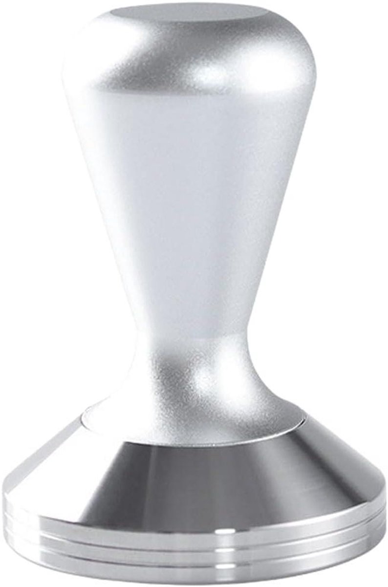 Espresso Tamper Koffie Tamper Espresso Bereiden Gladde Roestvrijstalen Basis 58 mm Zilver
