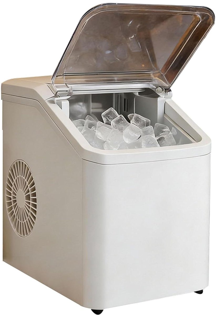 Mini Ijsmaker - Automatische IJsmachine - Drankjes Koelen - Zelfreinigend - 15kg Per Dag - Wit