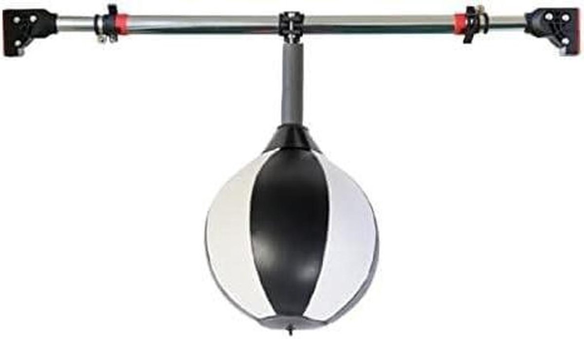 Speedbal Set - Trainingsbal Boksen - Reactie Training - Verstelbare Beugel - 22cm Diameter - Zwart Wit