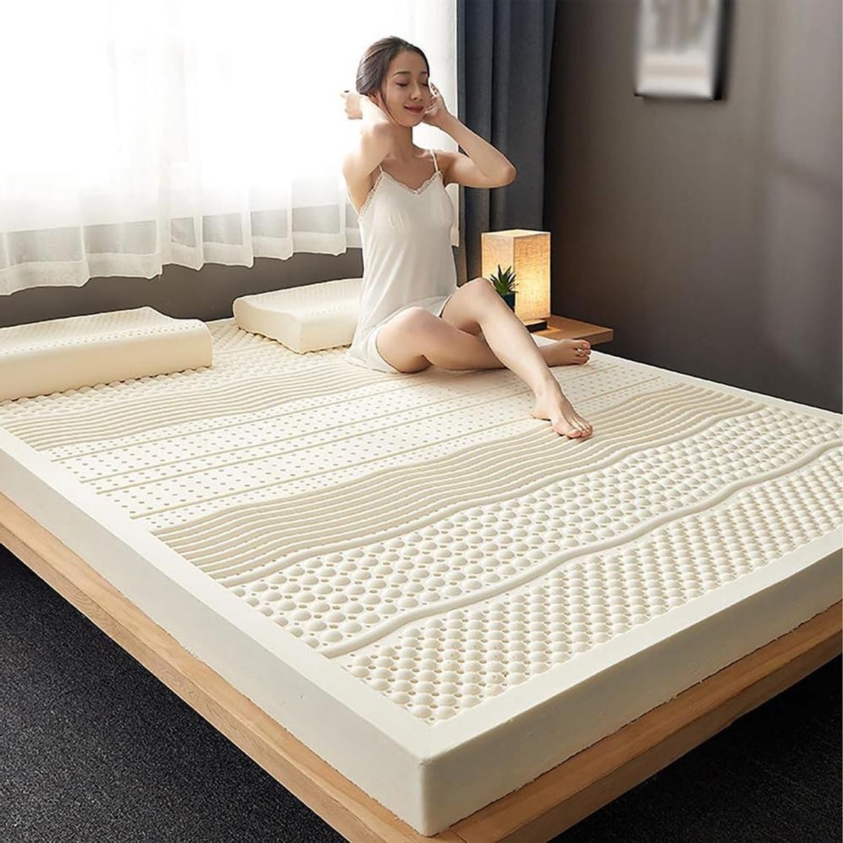 Natuurrubberen Matras - Latex Topper - Comfortabel Slapen - Honingraat Ventilatie - 70x130
