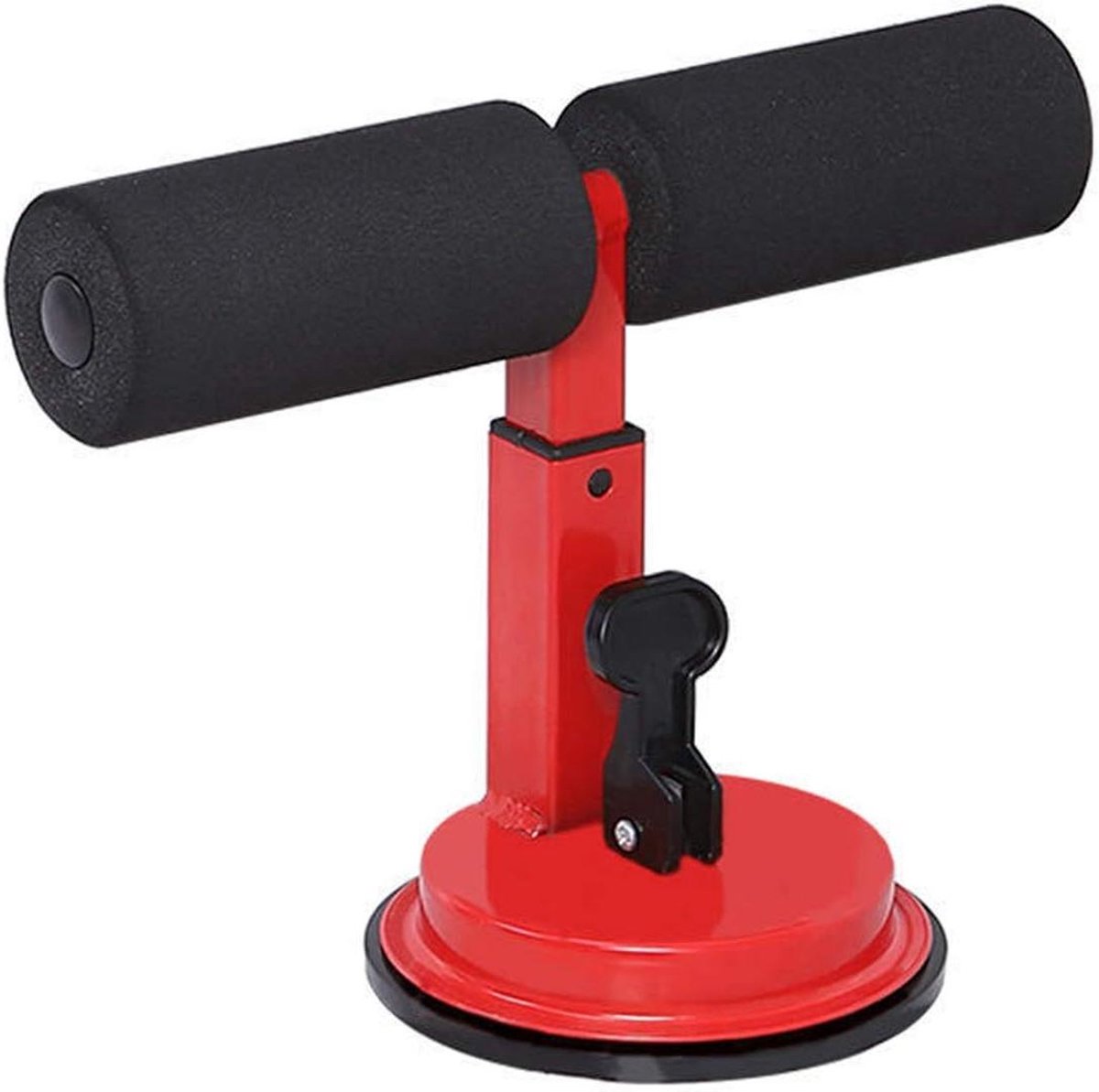 Zitstang Fitness - Trainingsapparaat Thuistraining - Buikspieren Trainen - Verstelbare Zuignap - 25x12.5x14-21cm - Rood