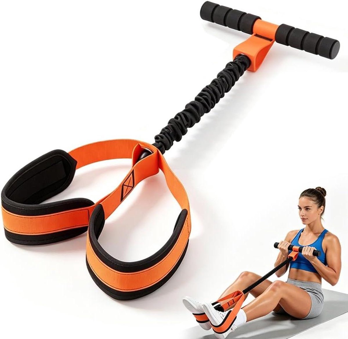 Buiktrainer Thuis - Weerstandsband Apparaat - Full Body Workout - Compact En Veelzijdig - 170 g - Oranje