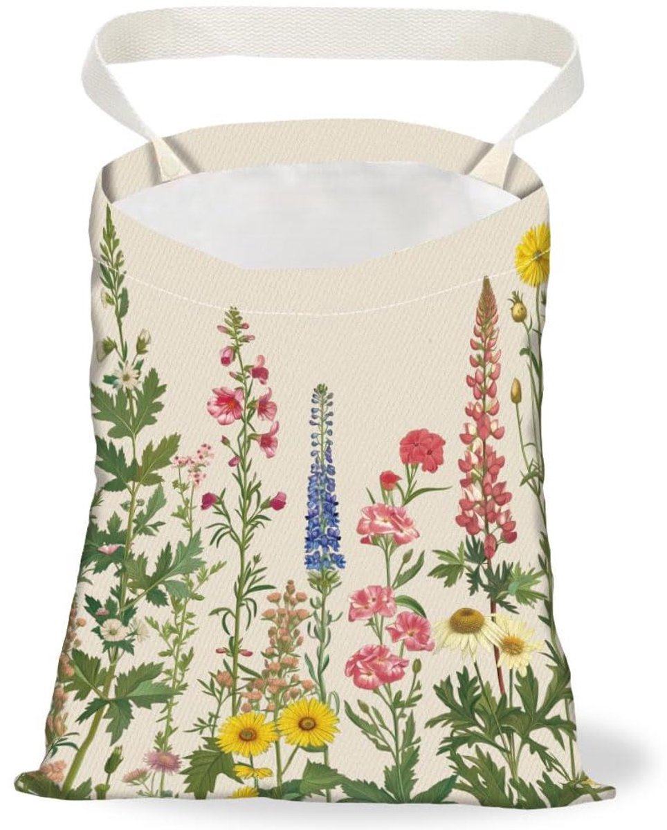 Auto vuilniszak - Hangende prullenbak - Auto opruimen - Met drukknopen - 30 cm - Bloemenprint