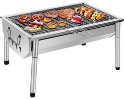 Florixa® Tafel Bbq Houtskool - Weber Bbq -Boretti Bbq - Houtskool - Zilver - 28cm x 40cm x 22cm