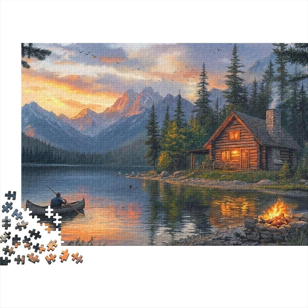 Houten Puzzel - Legpuzzel Volwassenen - Ontspanning Thuis - Precisie Snijtechniek - 1000 Stukjes - Landschap