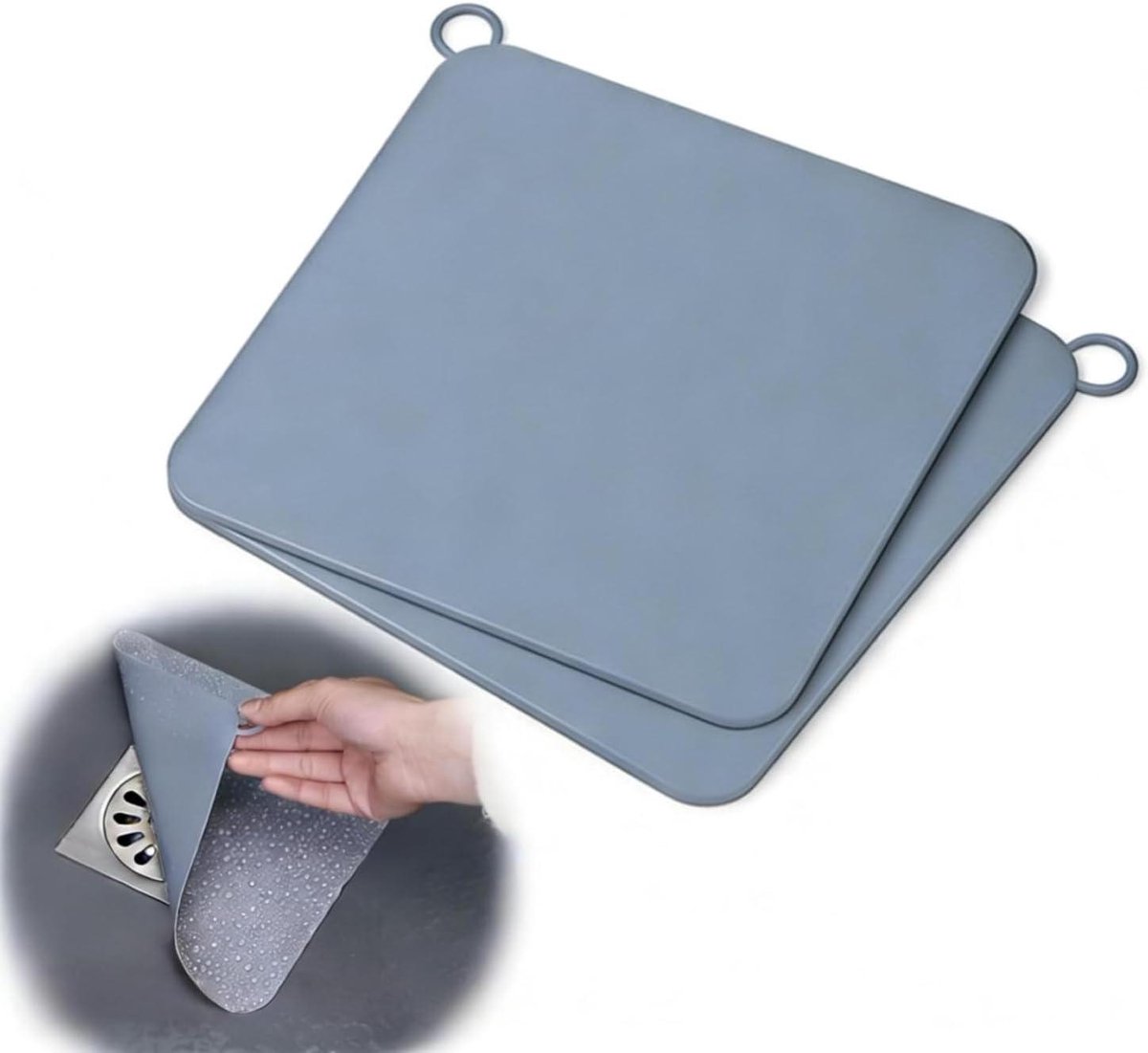 Afvoerstop Set - Douche Afsluiter - Geuren Blokkeren - Anti-Insect Ontwerp - 20 x 20 cm - Grijs