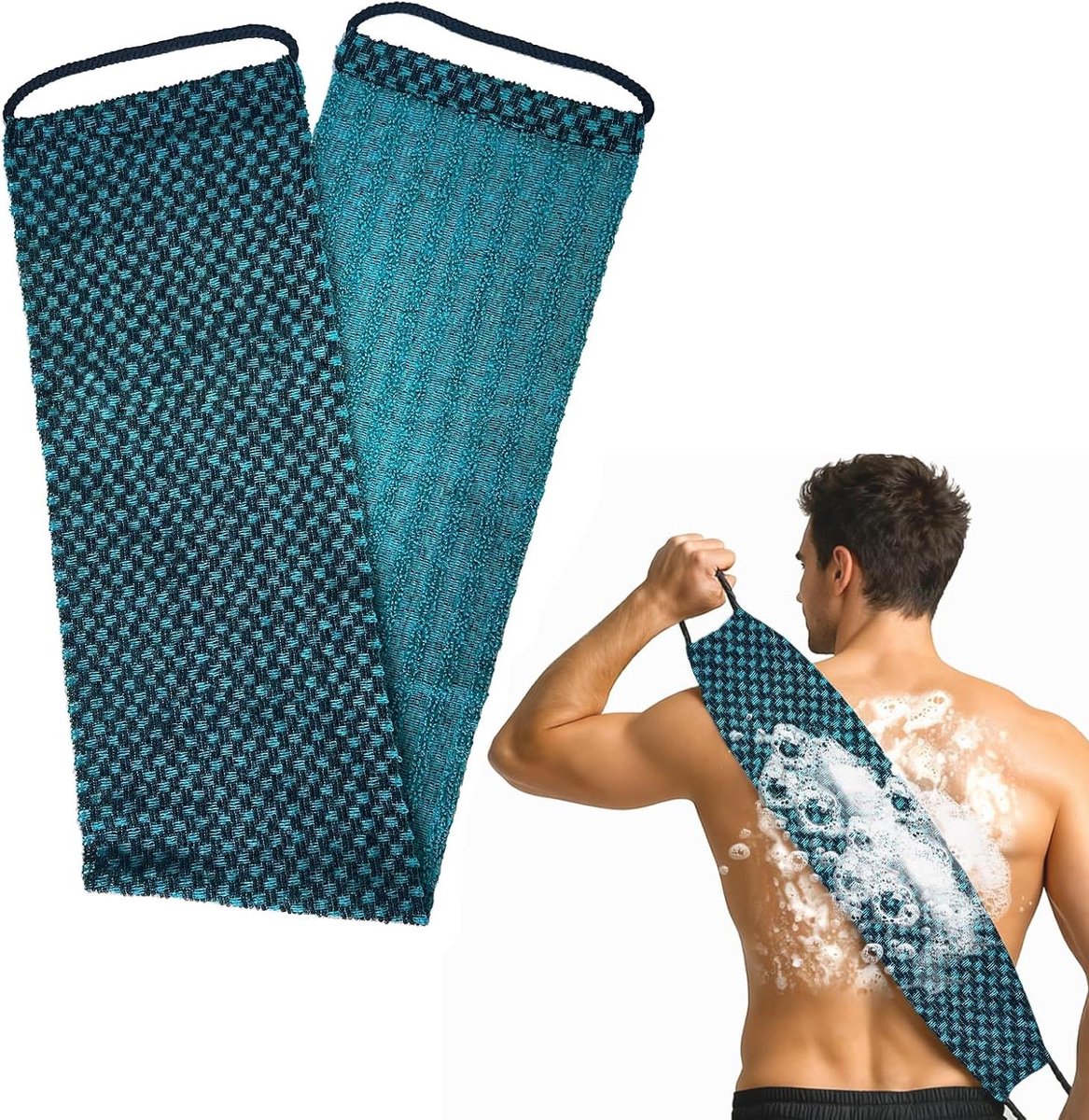 Zachte washandjes - Scrub doek - Huid verjongen - Zeepbesparende technologie - 2-pack - Groen