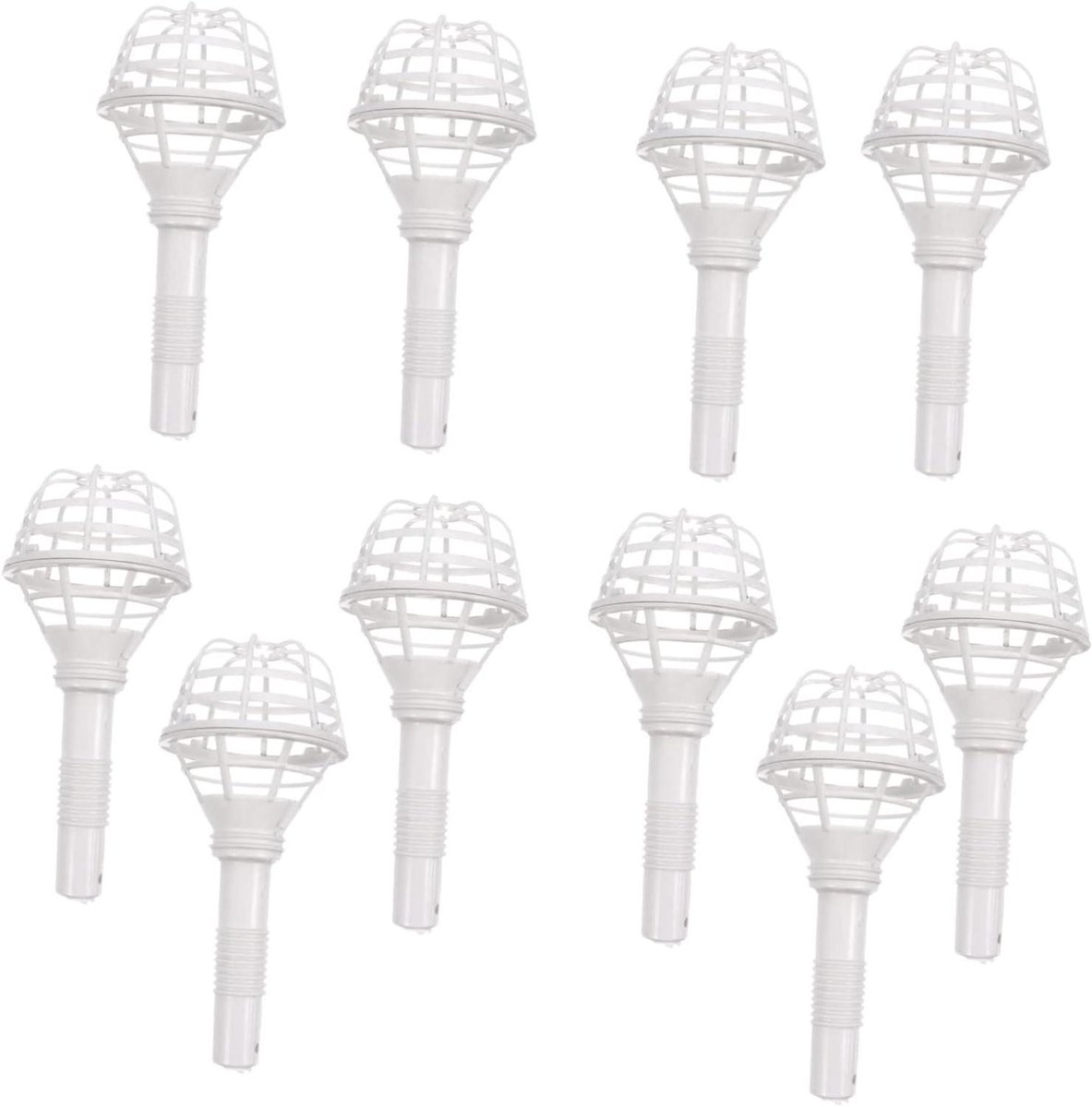 Bloemstelen Houders - Boeket Houder - Bloemen Schikken - Handvat Ontwerp - 10 Stuks - Wit
