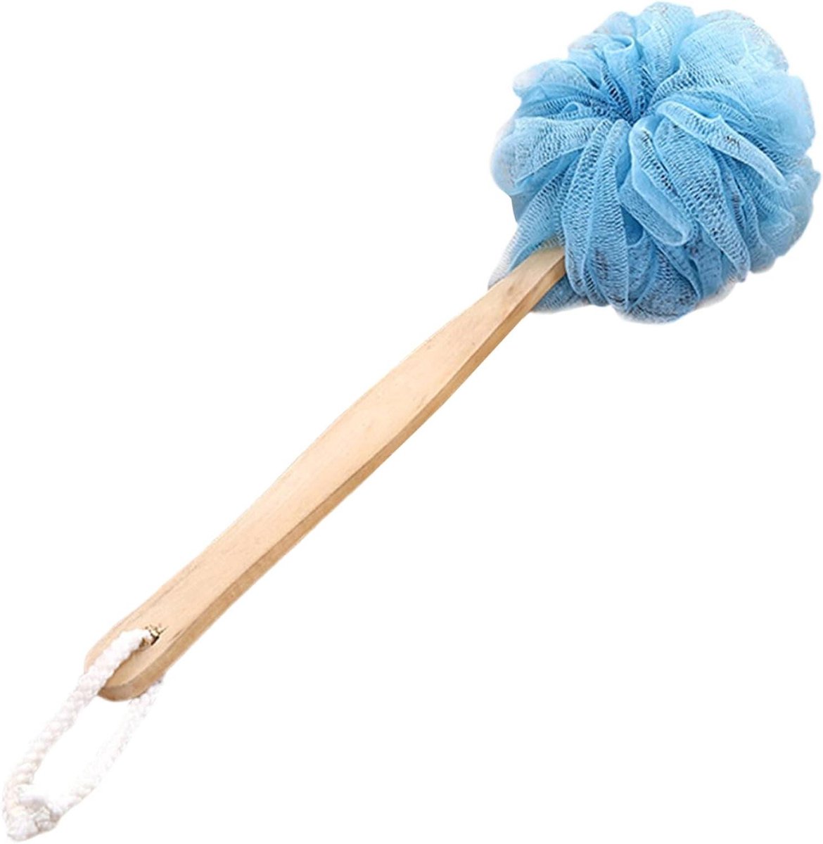 Douche Loofah - Bad Spons - Huid Reinigen - Lange Steel - 35 cm - Blauw