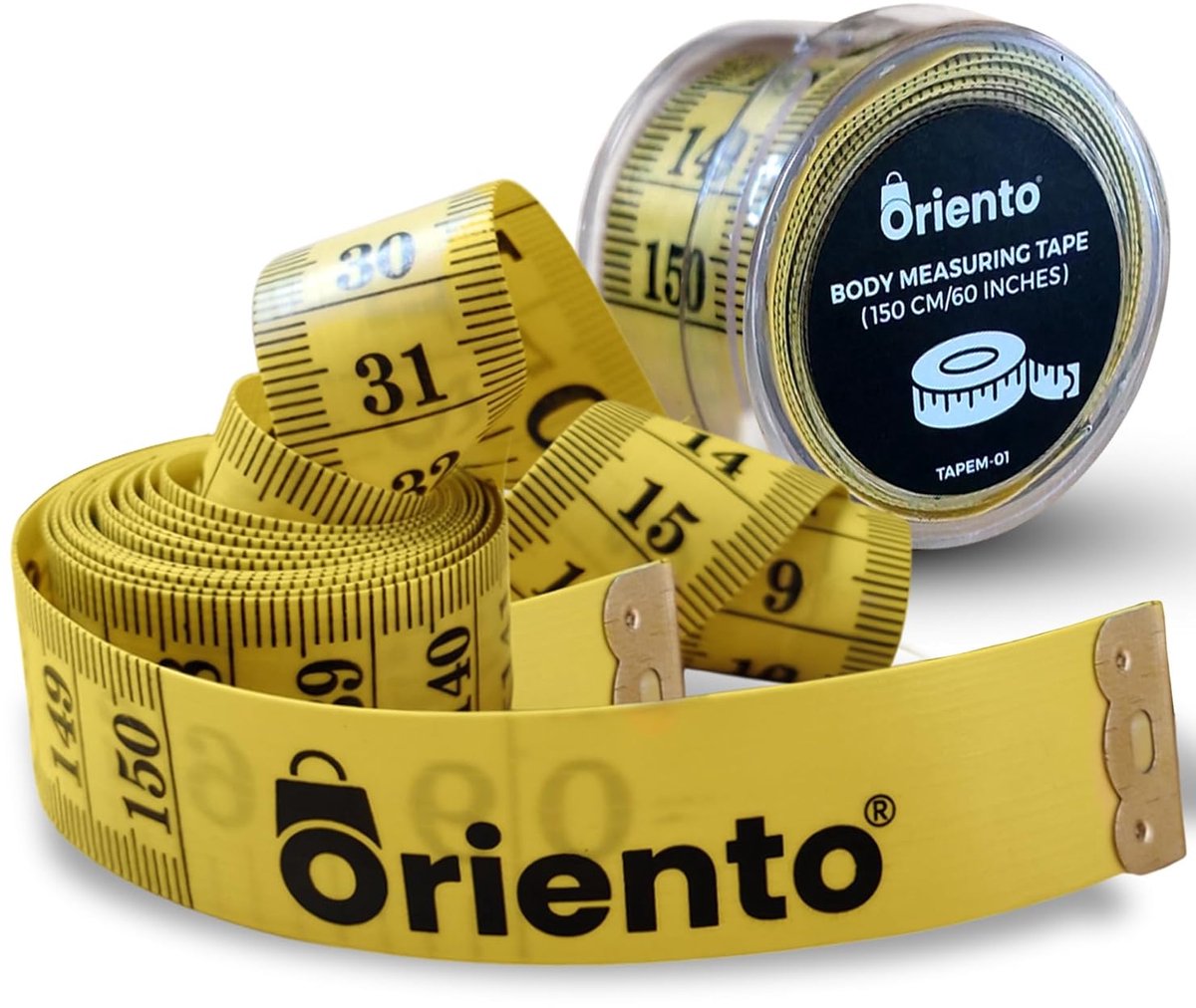 Meetlint Lichaam - Kleermakersmaat - Naaien en Knutselen - Met Centimeters en Inch - 150 cm - Geel