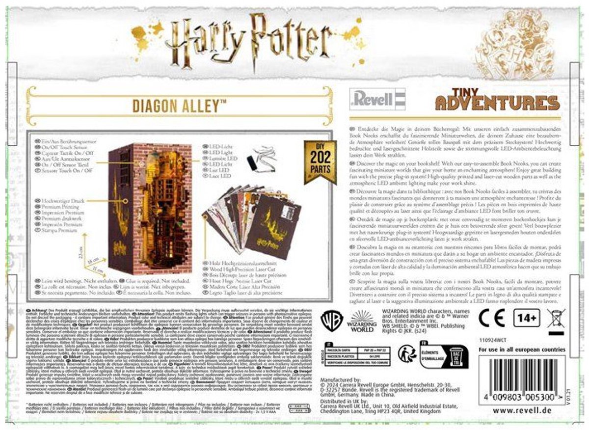 Revell Modelbouwpakket Houten Book Nook - 00530 Tiny Adventures - Harry Potter -Diagon Alley - 18x11x23cm — afbeelding 11