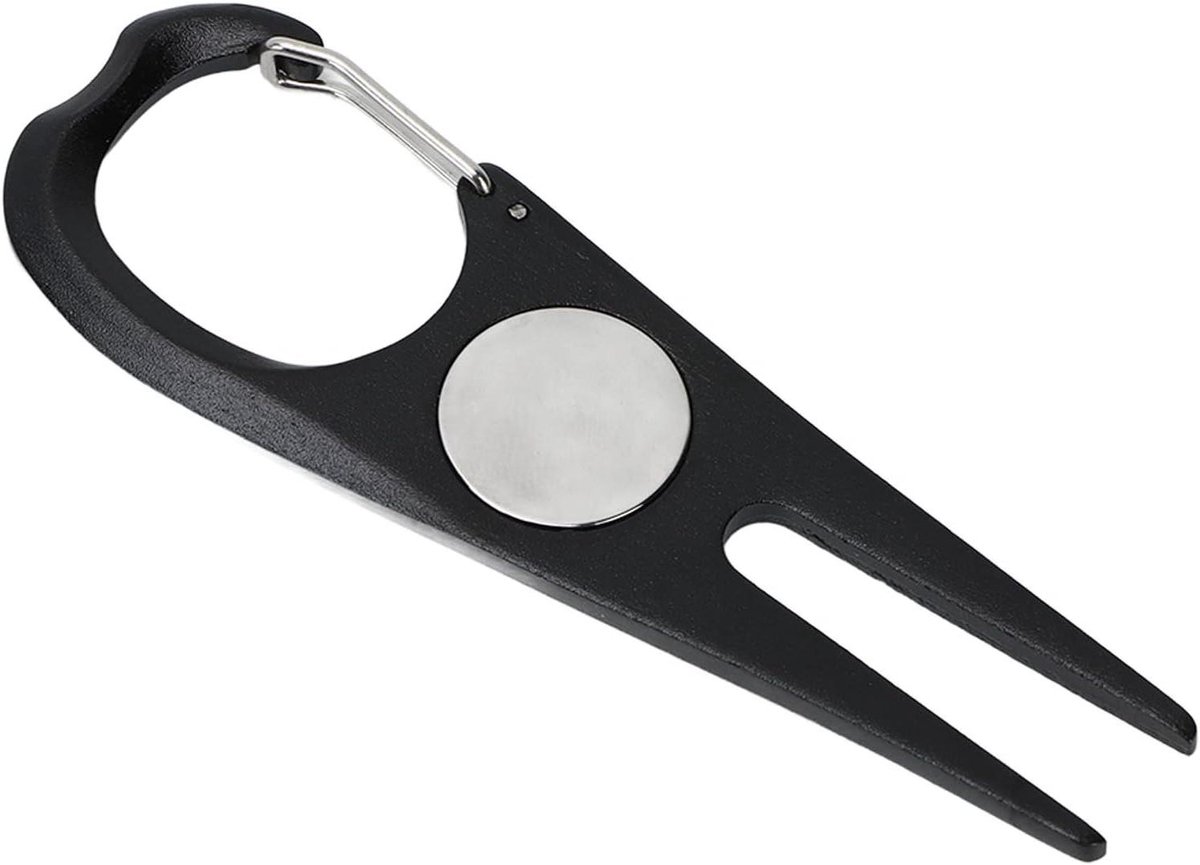 Golftang Aluminiumlegering - Golf Groene Vork - Gazon Repareren - Magnetische Sluiting - 10 cm - Zilver