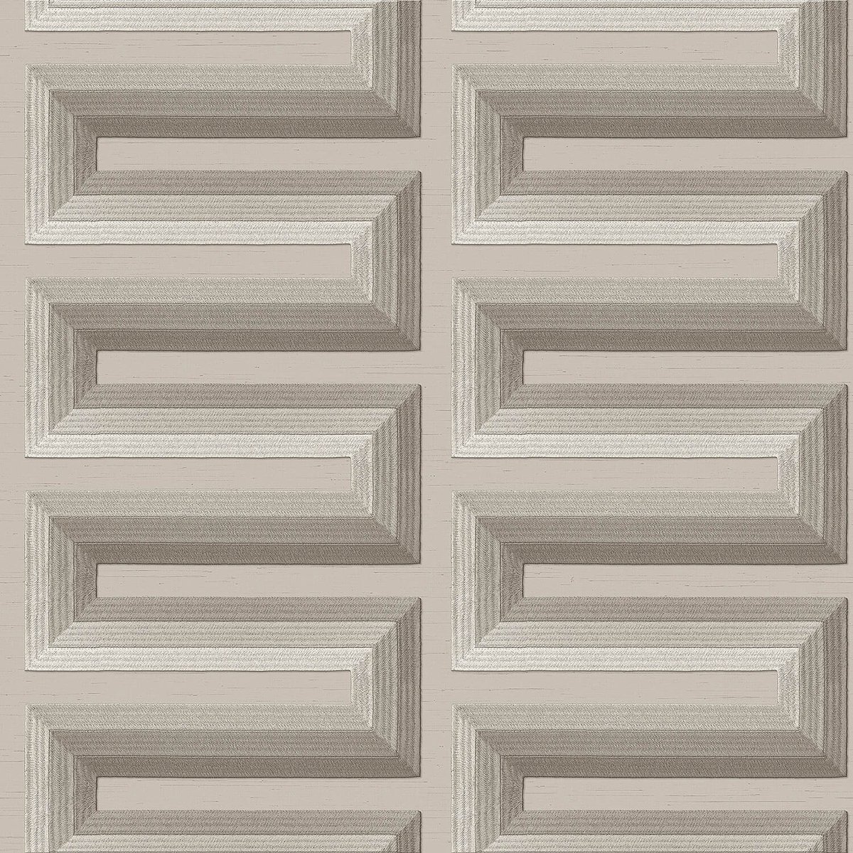 3D behang Profhome RE521073-DI vliesbehang hardvinyl warmdruk in reliëf gestempeld met geometrische vormen glimmend grijs kiezelgrijs zijdegrijs 5,33 m2