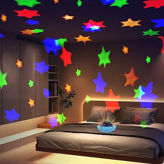Kinderprojector Nachtlamp - Sterrenhemel Projector - Slaap Omgeving Creëren - Zachte Oogbescherming - 12 x 18 x 12 cm - Blauw — afbeelding 3