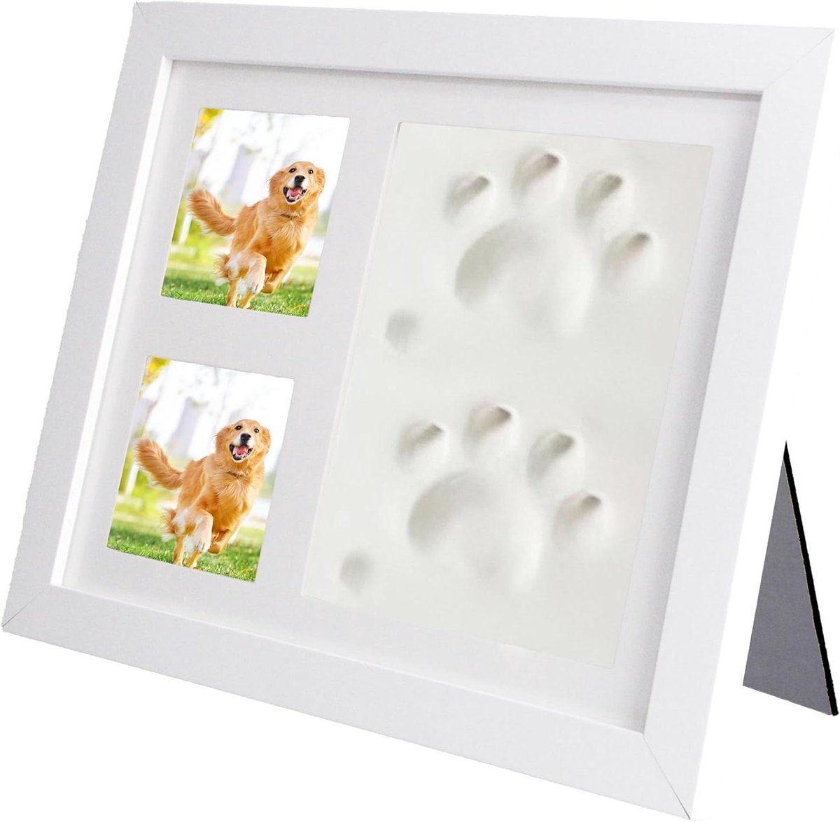 Aandenken Huisdier - Herinneringslijst - Herinnering Maken - Zachte Klei Pootafdruk - 22 x 28 cm - Wit