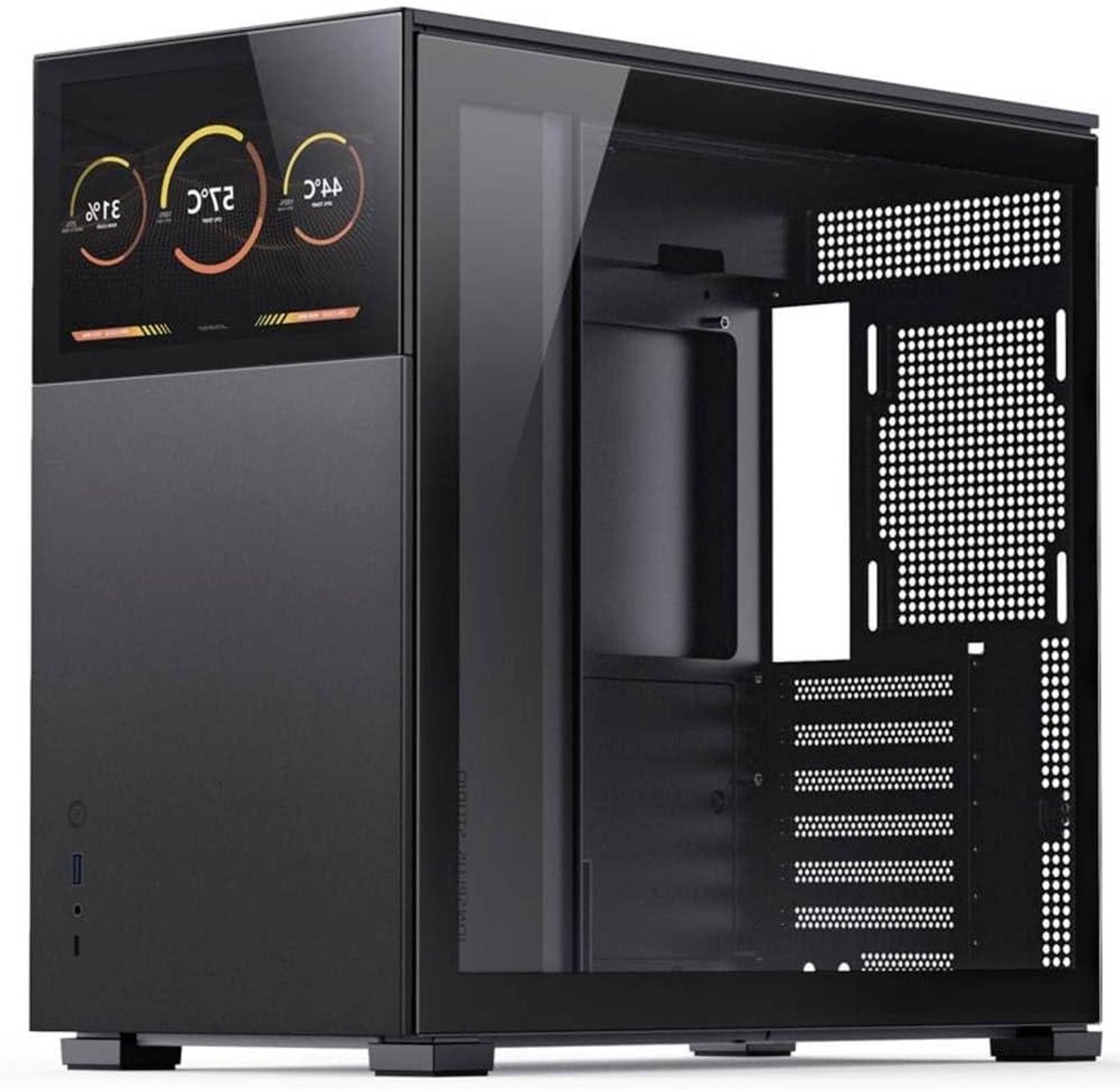 ATX Computer Case - Midi Tower Behuizing - PC Bouwen - Ingebouwd Scherm - Midi Tower - Zwart